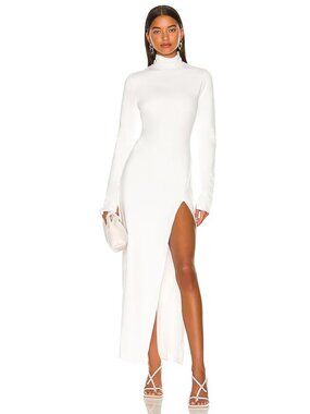 NONchalant Label Declan Turtleneck Dress in Off White